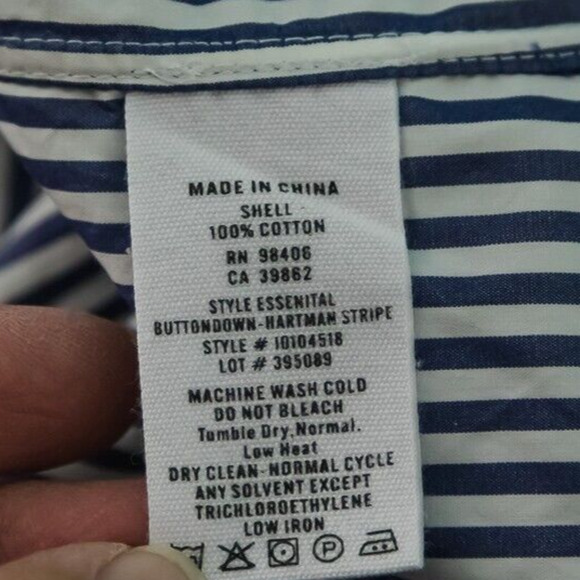 Theory Size Medium M Blue Essential Button Down Hartman Stripe Collared Shirt - Picture 4 of 5